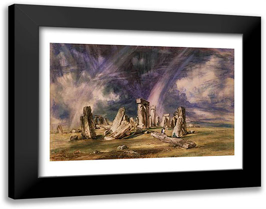 Stonehenge, 1835 28x22 Black Modern Wood Framed Art Print Poster by Constable, John