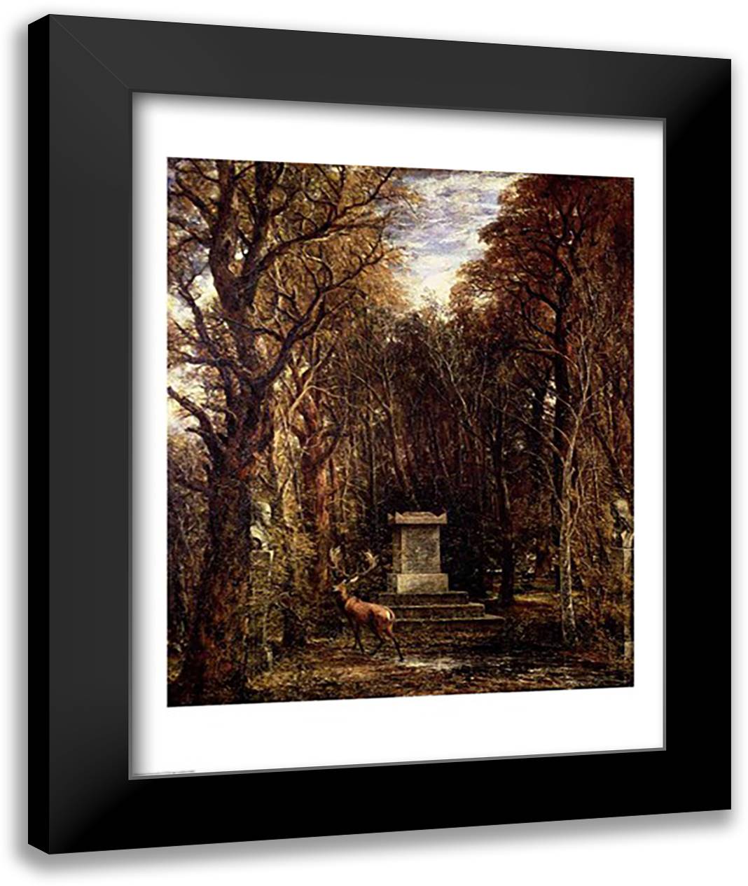 The Cenotaph to Reynold's Memory, Coleorton, c.1833 22x28 Black Modern Wood Framed Art Print Poster by Constable, John