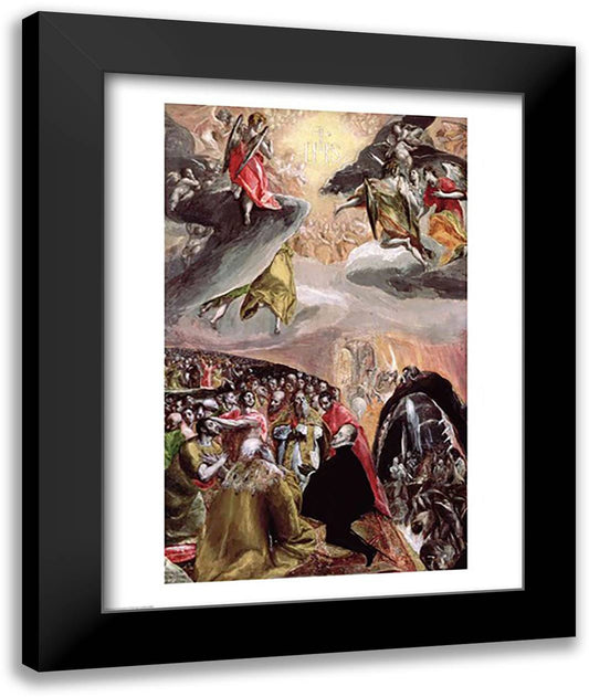 The Adoration of the Name of Jesus 22x28 Black Modern Wood Framed Art Print Poster by El Greco