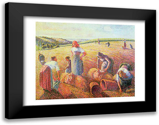 The Gleaners, 1889 28x22 Black Modern Wood Framed Art Print Poster by Pissarro, Camille