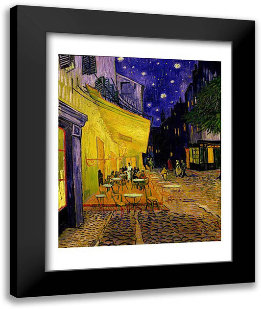 Cafe Terrace, Place du Forum, Arles, 1888 22x28 Black Modern Wood Framed Art Print Poster by Van Gogh, Vincent