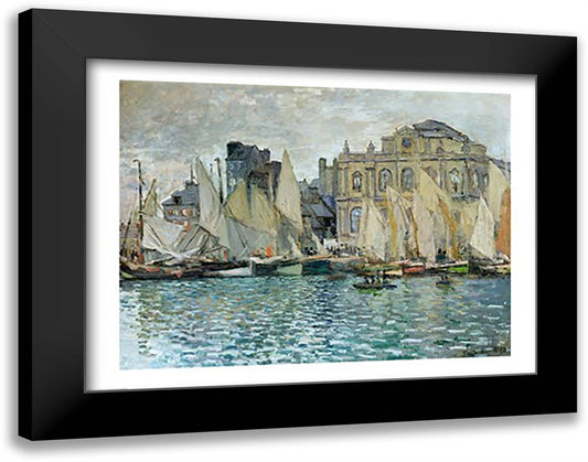 View of Le Havre, 1873 28x22 Black Modern Wood Framed Art Print Poster by Monet, Claude