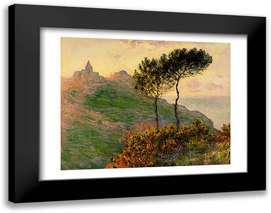 The Church at Varengeville, 1882 28x22 Black Modern Wood Framed Art Print Poster by Monet, Claude