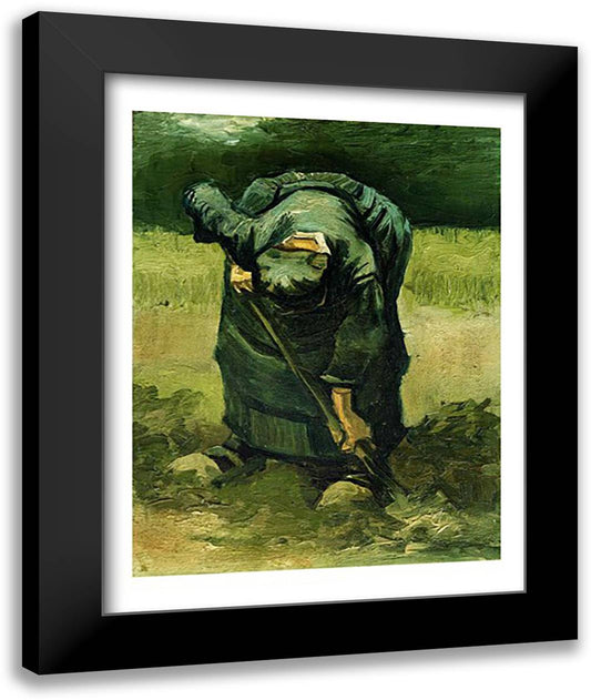 Peasant Woman Digging, 1885 22x28 Black Modern Wood Framed Art Print Poster by Van Gogh, Vincent
