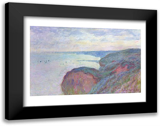 Cliffs near Dieppe, 1897 28x22 Black Modern Wood Framed Art Print Poster by Monet, Claude