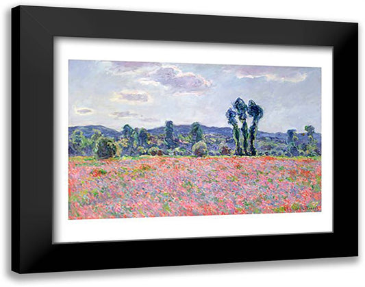 Poppy Field, 1887 28x22 Black Modern Wood Framed Art Print Poster by Monet, Claude