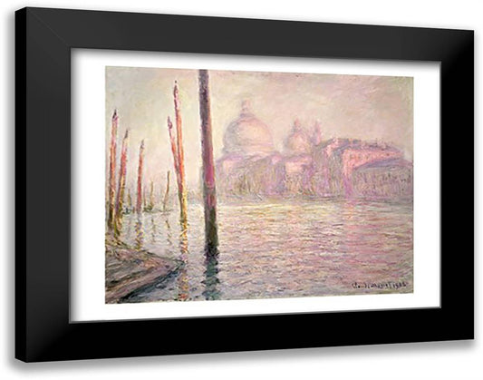 View of Venice, 1908 28x22 Black Modern Wood Framed Art Print Poster by Monet, Claude