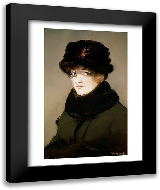 Mery Laurent 22x28 Black Modern Wood Framed Art Print Poster by Manet, Edouard