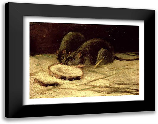 Two Rats 28x22 Black Modern Wood Framed Art Print Poster by Van Gogh, Vincent