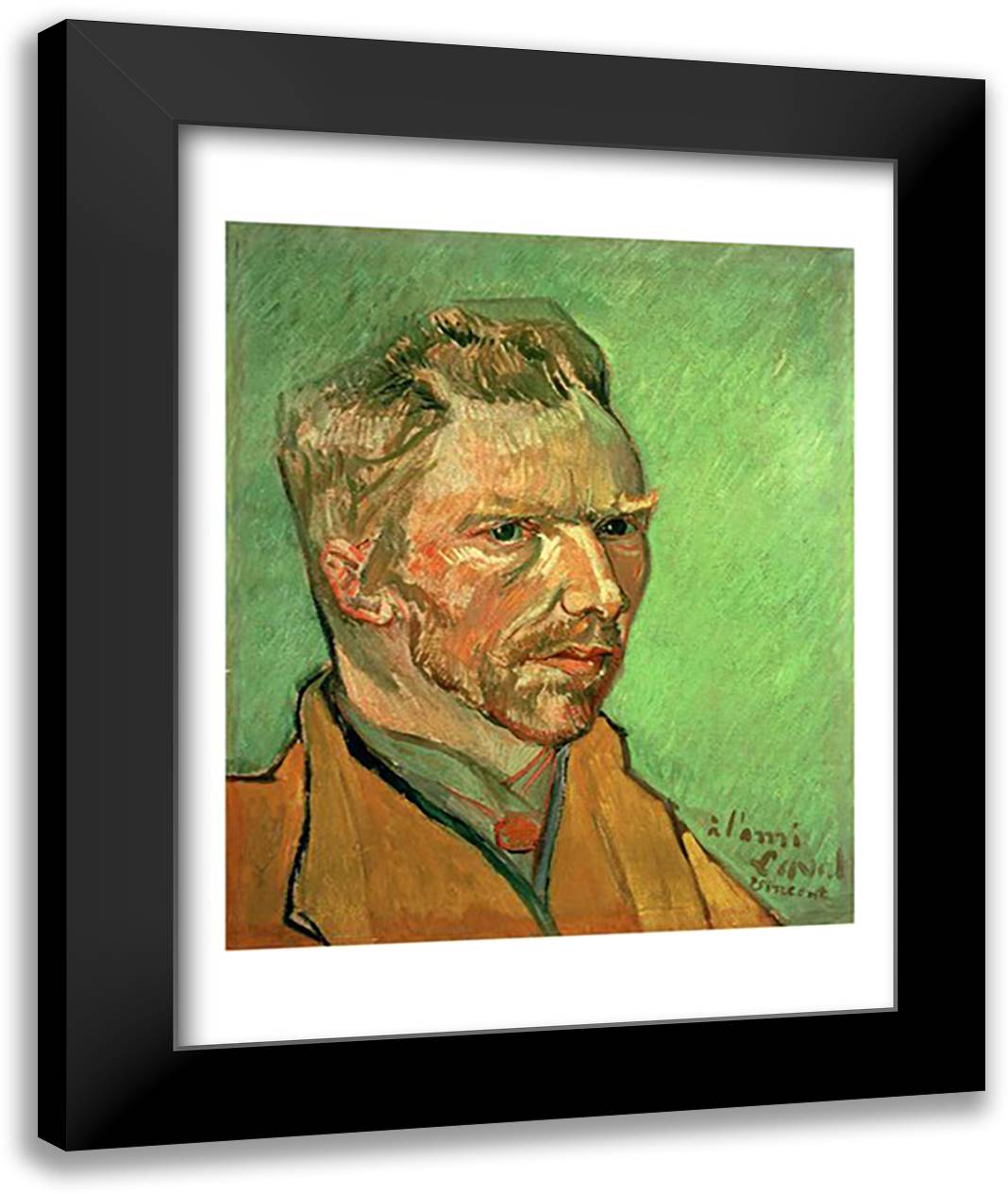 Self Portrait, 1888 22x28 Black Modern Wood Framed Art Print Poster by Van Gogh, Vincent