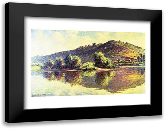The Seine at Port-Villez, 1883 28x22 Black Modern Wood Framed Art Print Poster by Monet, Claude