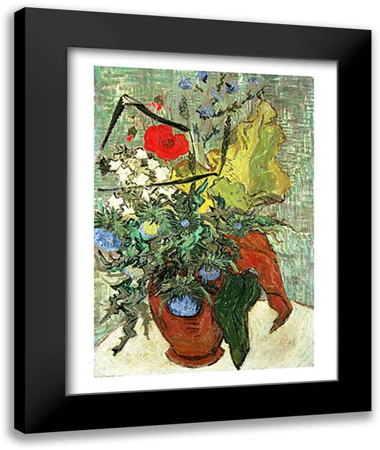 Bouquet of Wild Flowers 22x28 Black Modern Wood Framed Art Print Poster by Van Gogh, Vincent