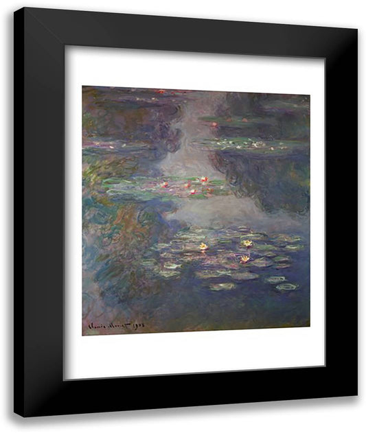 Waterlilies, 1908 22x28 Black Modern Wood Framed Art Print Poster by Monet, Claude