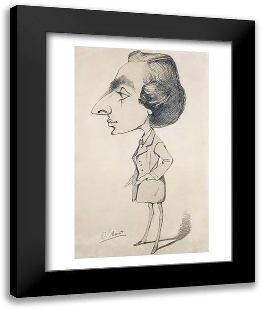 Young Man in the style of a Romantic, 1857 22x28 Black Modern Wood Framed Art Print Poster by Monet, Claude