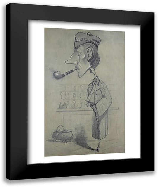 The Scotsman with a Pipe, 1857 22x28 Black Modern Wood Framed Art Print Poster by Monet, Claude