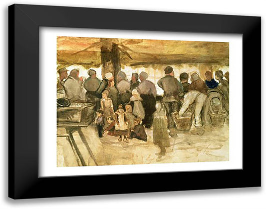 The Potato Market, 1882 28x22 Black Modern Wood Framed Art Print Poster by Van Gogh, Vincent