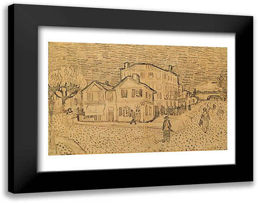 The Artist's House in Arles 28x22 Black Modern Wood Framed Art Print Poster by Van Gogh, Vincent
