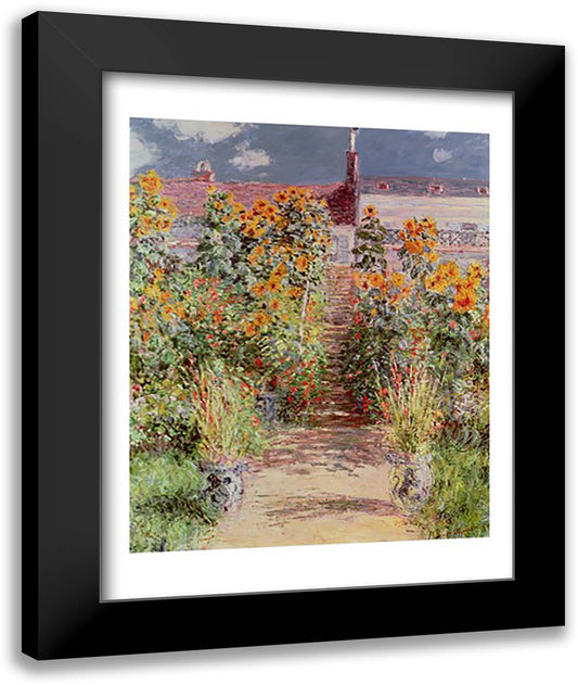 The Garden at Vetheuil, 1881 22x28 Black Modern Wood Framed Art Print Poster by Monet, Claude