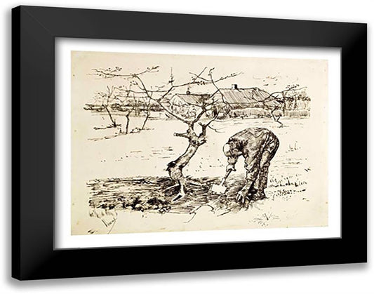 In the Orchard 28x22 Black Modern Wood Framed Art Print Poster by Van Gogh, Vincent