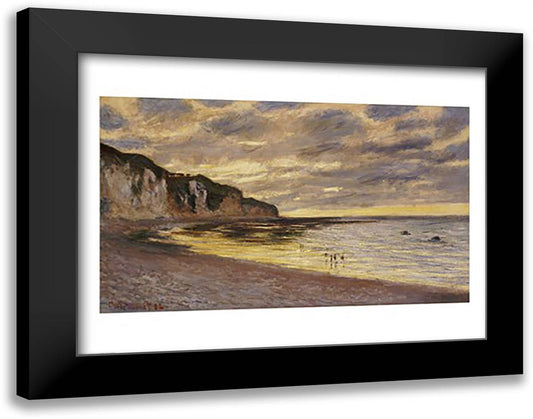 Pointe De Lailly, Maree Basse, 1882 28x22 Black Modern Wood Framed Art Print Poster by Monet, Claude