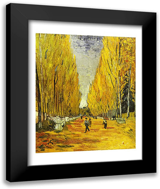 L'Allee des Alyscamps, Arles, 1888 22x28 Black Modern Wood Framed Art Print Poster by Van Gogh, Vincent