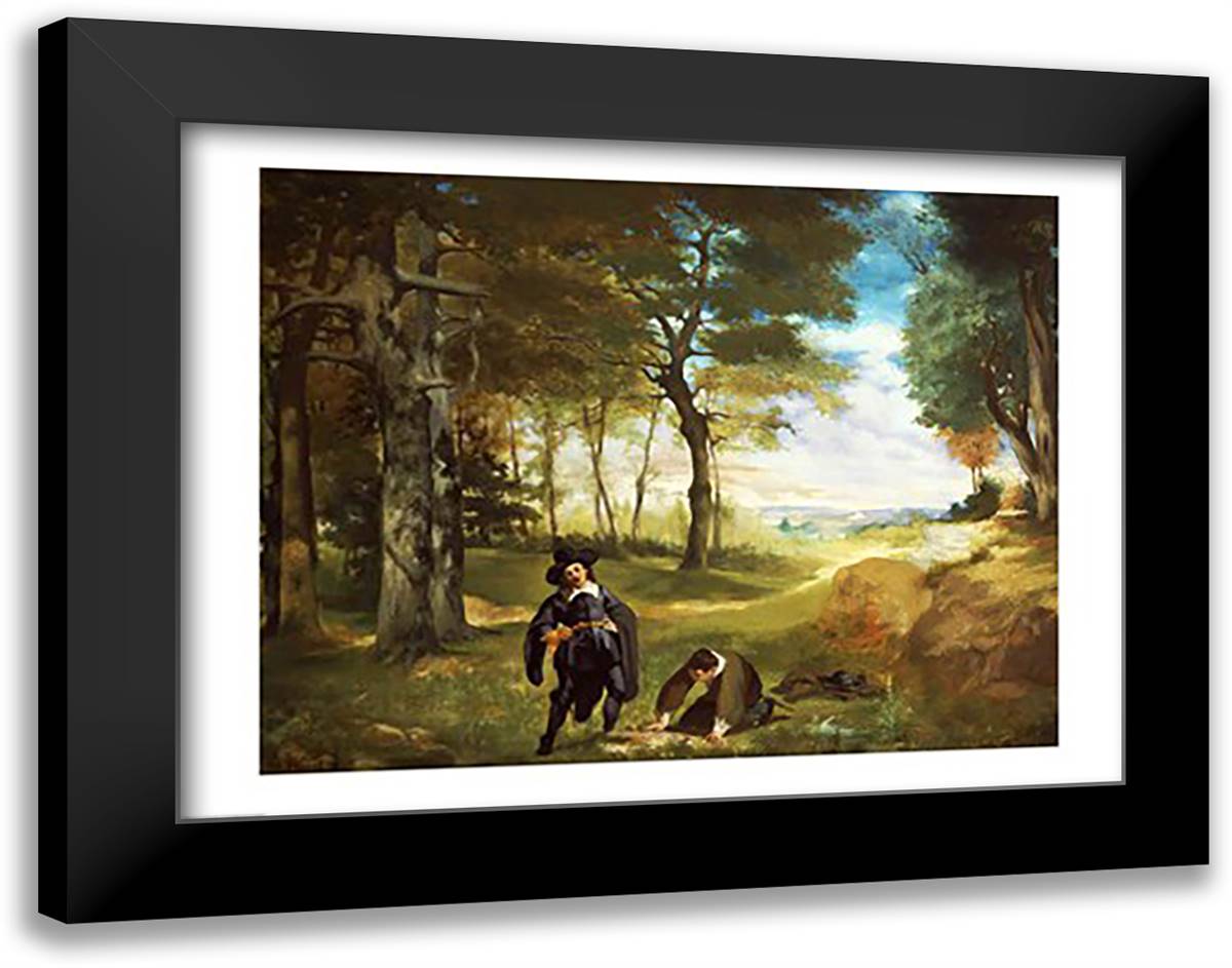 The Students of Salamanca, 1860 28x22 Black Modern Wood Framed Art Print Poster by Manet, Edouard