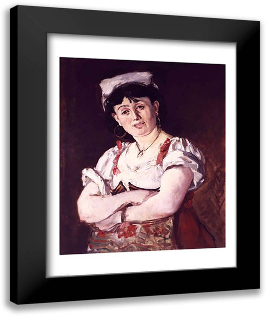 The Italian, 1860 22x28 Black Modern Wood Framed Art Print Poster by Manet, Edouard