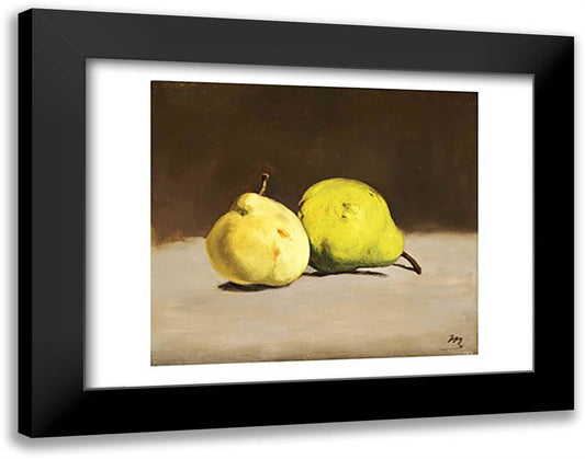 Two Pears, 1864 28x22 Black Modern Wood Framed Art Print Poster by Manet, Edouard