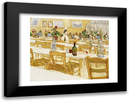 A Restaurant Interior, 1887-88 28x22 Black Modern Wood Framed Art Print Poster by Van Gogh, Vincent