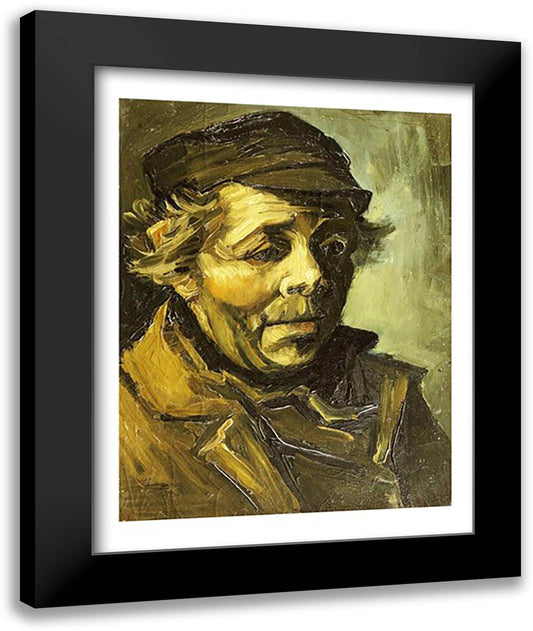 Head of a Peasant 22x28 Black Modern Wood Framed Art Print Poster by Van Gogh, Vincent