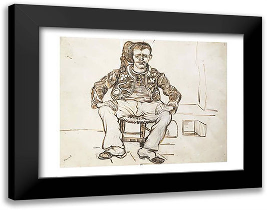 The Zouave, seated, 1888 28x22 Black Modern Wood Framed Art Print Poster by Van Gogh, Vincent