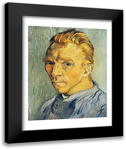 Self Portrait without Beard 22x28 Black Modern Wood Framed Art Print Poster by Van Gogh, Vincent