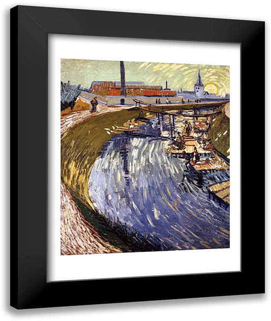 La Roubine du Roi, 1888 22x28 Black Modern Wood Framed Art Print Poster by Van Gogh, Vincent
