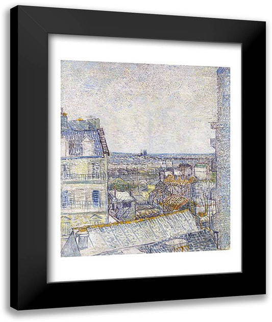 View from the Artist's Window 22x28 Black Modern Wood Framed Art Print Poster by Van Gogh, Vincent