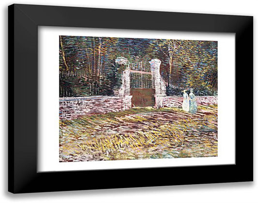 Entrance to the Voyer-d'Argenson Park at Asnieres 28x22 Black Modern Wood Framed Art Print Poster by Van Gogh, Vincent