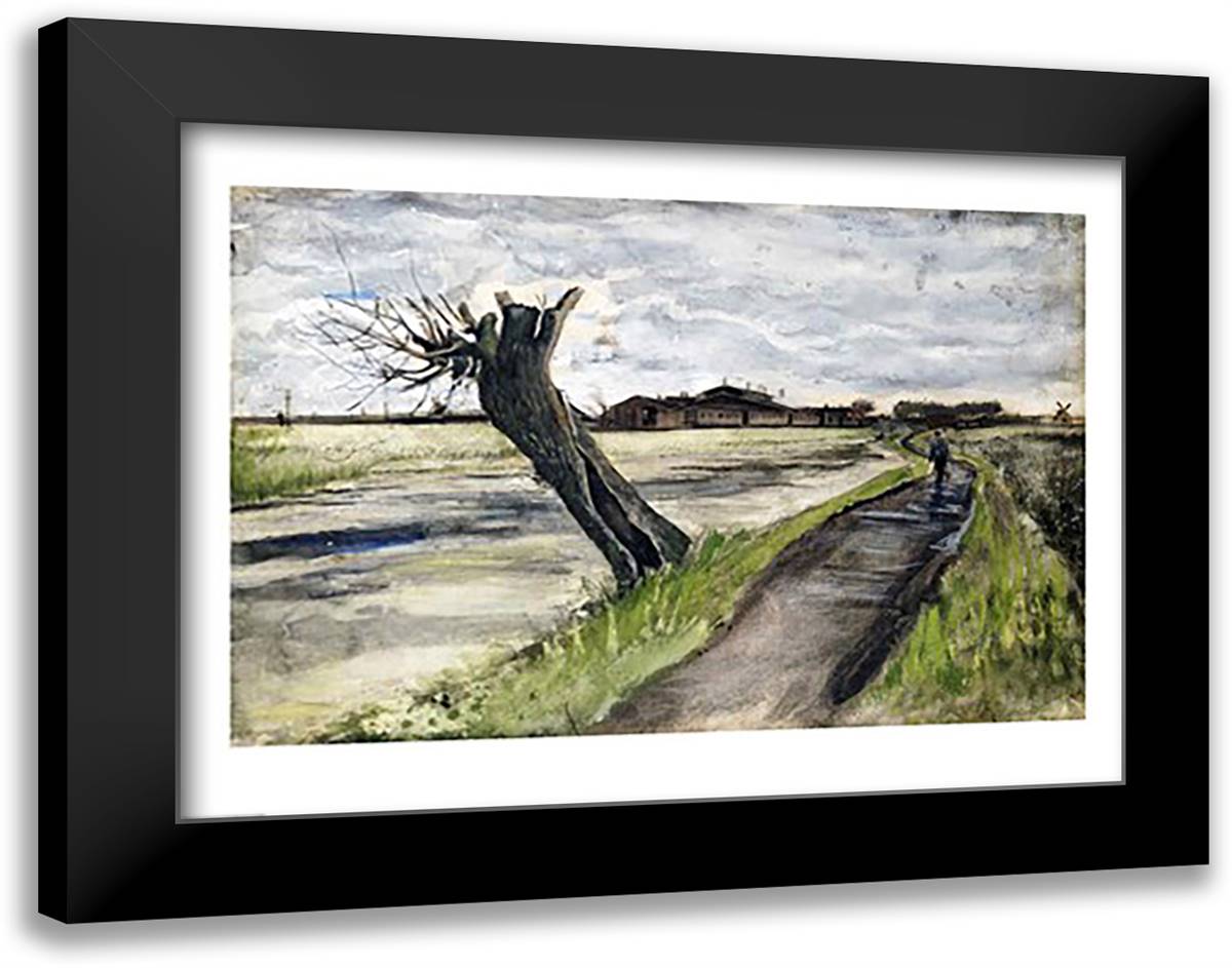 Pollard Willow, 1882 28x22 Black Modern Wood Framed Art Print Poster by Van Gogh, Vincent