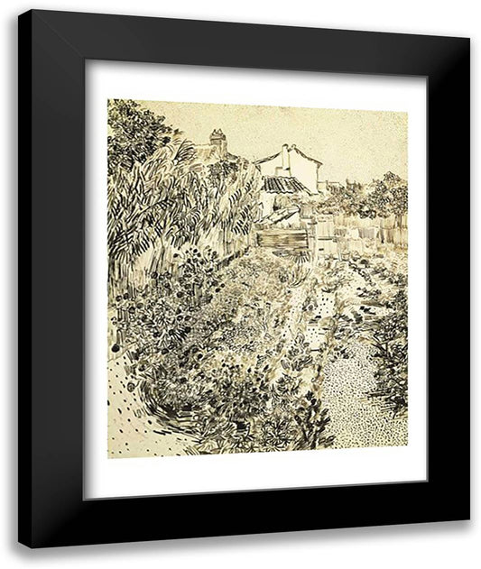 The Flower Garden, 1888 22x28 Black Modern Wood Framed Art Print Poster by Van Gogh, Vincent