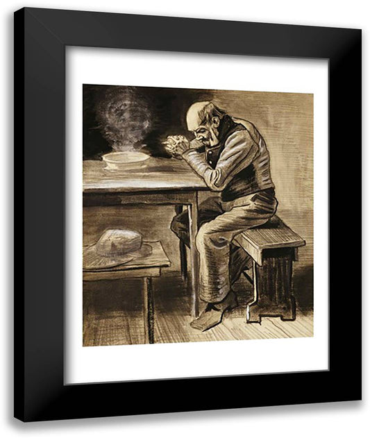 The Prayer, 1882 22x28 Black Modern Wood Framed Art Print Poster by Van Gogh, Vincent