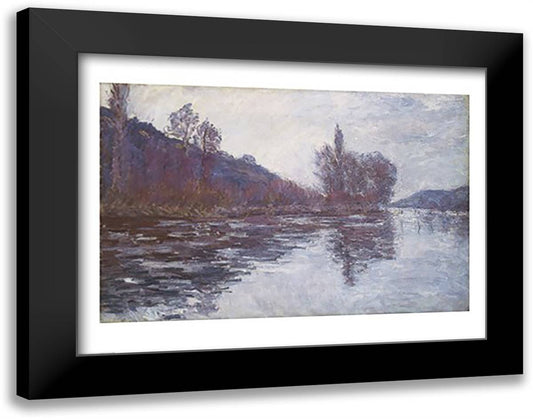 The Seine near Giverny, 1894 28x22 Black Modern Wood Framed Art Print Poster by Monet, Claude