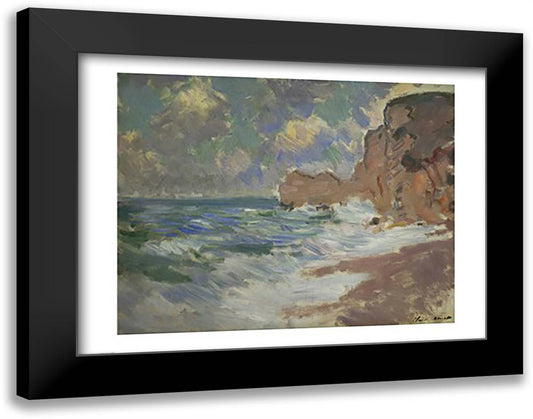 Receding Waves 28x22 Black Modern Wood Framed Art Print Poster by Monet, Claude