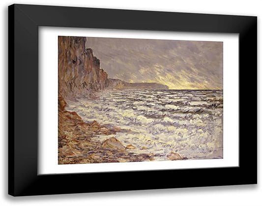 Seafront, Fecamp, 1881 28x22 Black Modern Wood Framed Art Print Poster by Monet, Claude