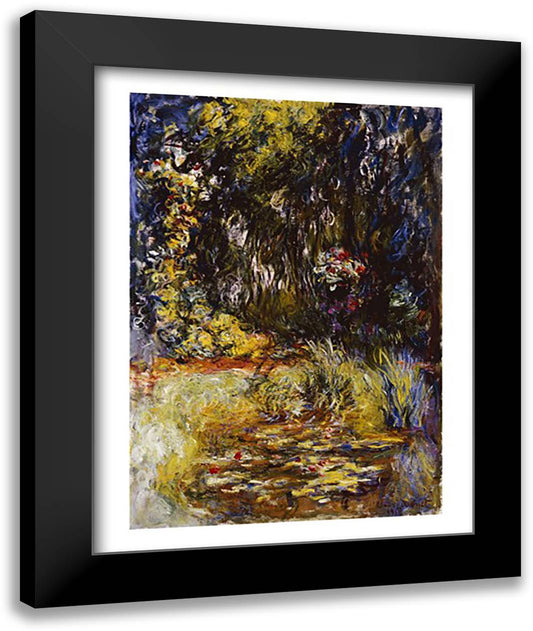 Corner of a Pond with Waterlilies, 1918 22x28 Black Modern Wood Framed Art Print Poster by Monet, Claude