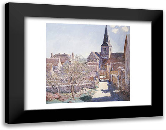 Bennecourt, 1885 28x22 Black Modern Wood Framed Art Print Poster by Monet, Claude