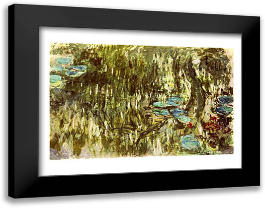 Lily Pond, 1881 28x22 Black Modern Wood Framed Art Print Poster by Monet, Claude