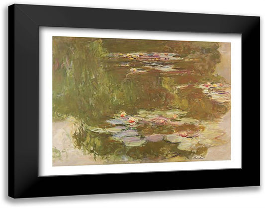 Water Lilies, Reflected Willow, c.1920 28x22 Black Modern Wood Framed Art Print Poster by Monet, Claude
