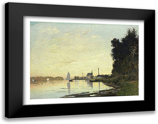 Argenteuil, Late Afternoon, 1872 28x22 Black Modern Wood Framed Art Print Poster by Monet, Claude