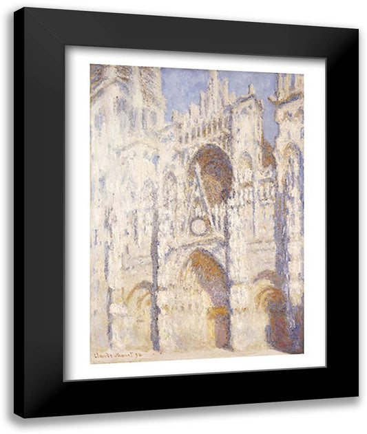 Rouen Cathedral, Afternoon 22x28 Black Modern Wood Framed Art Print Poster by Monet, Claude