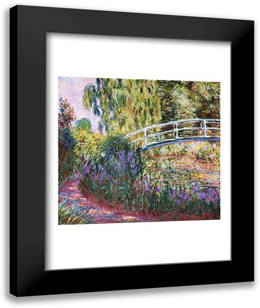 The Japanese Bridge, Pond with Water Lilies, 1900 22x28 Black Modern Wood Framed Art Print Poster by Monet, Claude