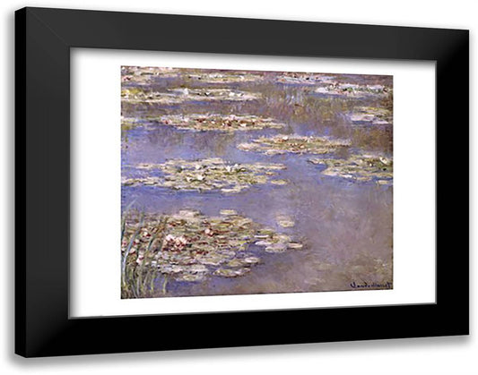 Nympheas, c.1905 28x22 Black Modern Wood Framed Art Print Poster by Monet, Claude