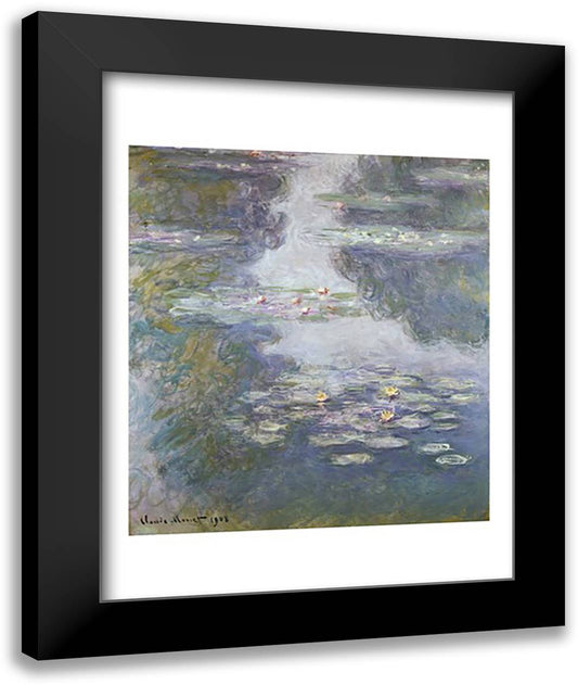 Waterlilies, Nympheas, 1908 22x28 Black Modern Wood Framed Art Print Poster by Monet, Claude